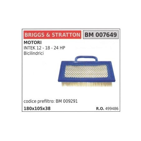 Filtre à air BRIGGS&STRATTON tondeuse tondeuse intek 12 18 24hp | Newgardenstore.eu