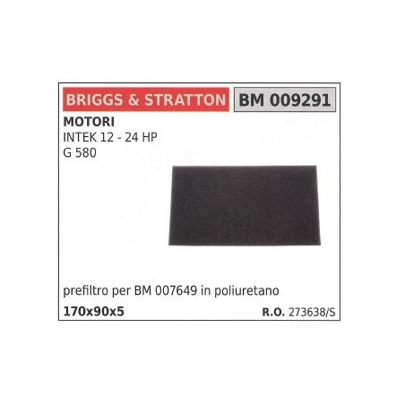 Filtre à air BRIGGS&STRATTON tondeuse tondeuse tondeuse intek 12 18 24hp | Newgardenstore.eu