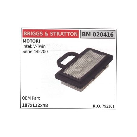 Filtre à air BRIGGS&STRATTON pour tondeuse à gazon ELS V TWIN | Newgardenstore.eu