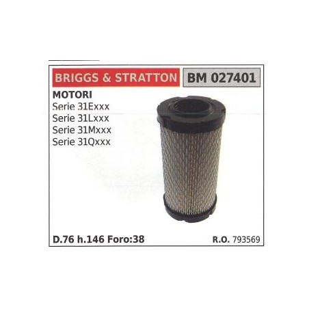 BRIGGS&STRATTON air filter lawn mower mower SERIES 31Exxx | Newgardenstore.eu