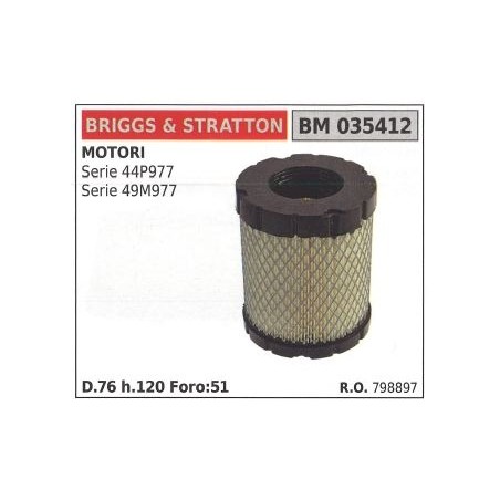 BRIGGS&STRATTON Luftfilter Rasenmäher Mäher Serie 44P977 | Newgardenstore.eu