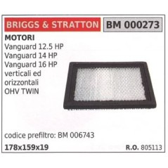 BRIGGS&STRATTON filtro de aire cortacésped vanguard 12.5HP | Newgardenstore.eu
