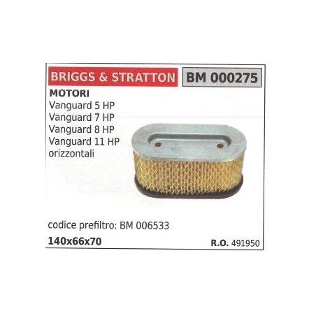 Filtro aria BRIGGS & STRATTON rasaerba tosaerba tagliaerba vanguard 5HP 491950 | Newgardenstore.eu