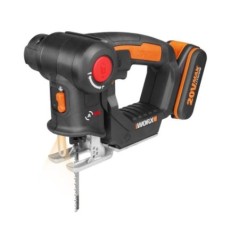 WORX WX550 cordless jigsaw with 2.0 Ah battery charger and 4 blades