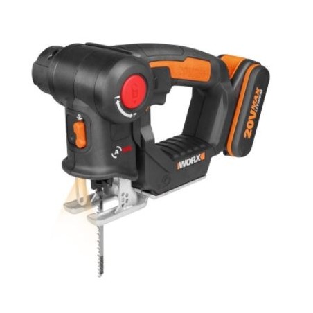 WORX WX550 cordless jigsaw with 2.0 Ah battery charger and 4 blades | Newgardenstore.eu