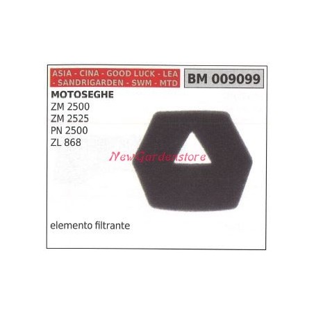 Filtro aria CINA motore motosega ZM 2500 2525 PN 2500 ZL 868 009099 | Newgardenstore.eu