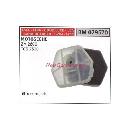 Filtre à air CINA moteur de tronçonneuse ZM 2600 TCS 2600 029570 | Newgardenstore.eu