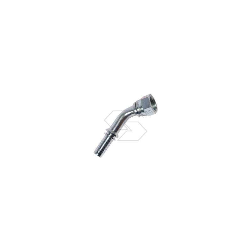 Inserto a pressare per tubo oleodinamico femmina curvo 45° con dado graffato - JIC 74° (SAE J514) - ISO 8434-2 - Filetto UNF - 5/8" - 7/8" - 14 A50426