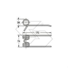 Spring for FERABOLI 1800061 A14712 Self-Loading Pick Up Mower Conditioner | Newgardenstore.eu