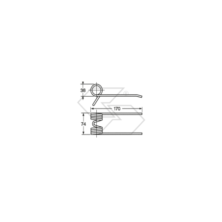 Spring for FERABOLI 1800061 A14712 Self-Loading Pick Up Mower Conditioner | Newgardenstore.eu