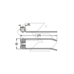 Spring for REPOSSI reverse bent type rakes A14120 | Newgardenstore.eu