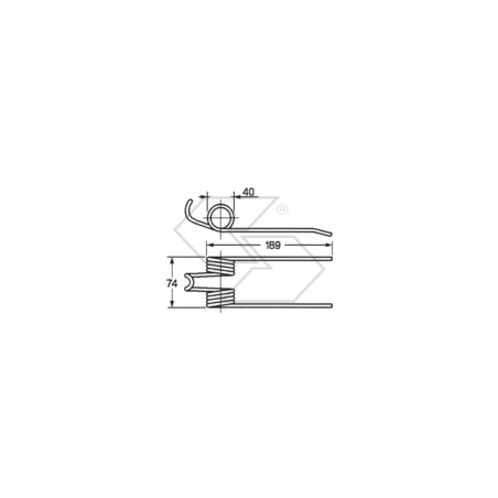 Spring for Gallignani narrow type A14050 self-loading mower-conditioner pick-up | Newgardenstore.eu