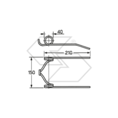 Spring for LAVERDA combine harvesters plus bend A14416 | Newgardenstore.eu