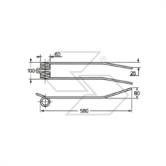 Spring for MORRA rotary rakes, long type A14244 | Newgardenstore.eu