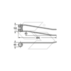 Spring for FIORINI SX rotary rakes, long type A14237 | Newgardenstore.eu