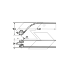 Spring for FELLA rakes Large spring body A14234 | Newgardenstore.eu