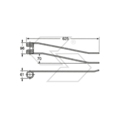 Ressort pour râteaux rotatifs longs BORELLO SX A14227