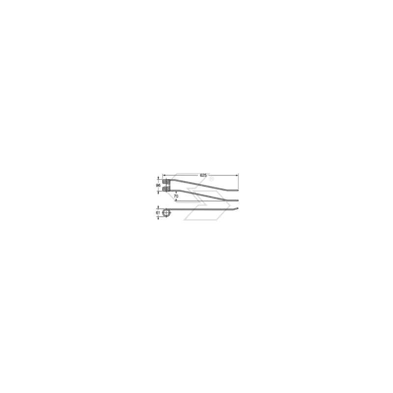 Spring for BORELLO SX long type rotary rakes A14227
