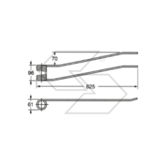 Muelle para rastrillos rotativos BORELLO DX, tipo largo A14226