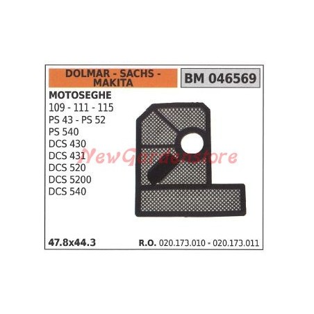 DOLMAR-Luftfilter für Kettensäge 109 111 115 PS 43 52 046569 | Newgardenstore.eu