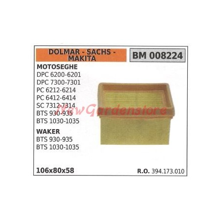 DOLMAR air filter for chainsaw DPC 6200 6201 7300 7301 008224 | Newgardenstore.eu