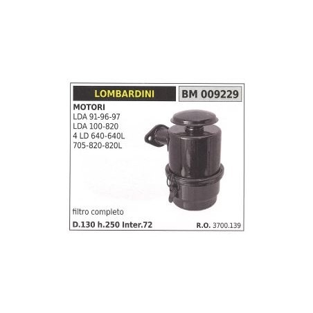 Air filter and support LOMBARDINI motor cultivator LDA91 LDA96 LDA97 3700.139 | Newgardenstore.eu