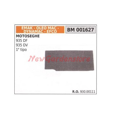 Filtre à air EMAK tronçonneuse OLEOMAC 935 DF 935 DV 1er type 93000111 | Newgardenstore.eu