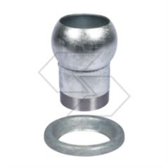 Zinc-plated ball and ring with 2” threaded stem A19660 | Newgardenstore.eu