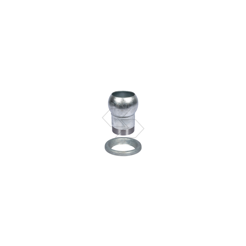 Zinc-plated ball and ring with 2” threaded stem A19660