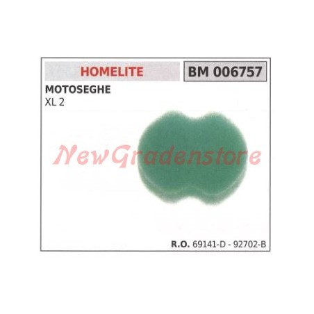 Filtro aria HOMELITE motosega XL 2 006757 | Newgardenstore.eu