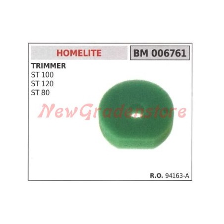 Air filter HOMELITE trimmer ST 100 120 80 006761