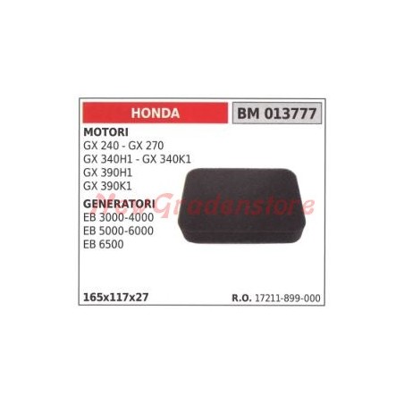 Filtre à air HONDA moteur GX 240 270 340H1 générateur EB 3000 4000 013777 | Newgardenstore.eu