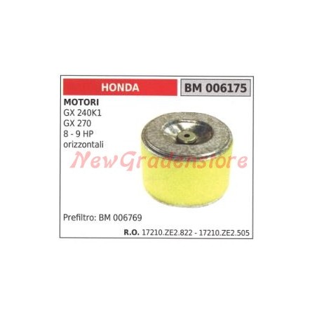 Filtre à air HONDA moteur GX 240K1 270 8 9 HP 006175 194010 17210-ZE2-822 17210-ZE2-505 | Newgardenstore.eu