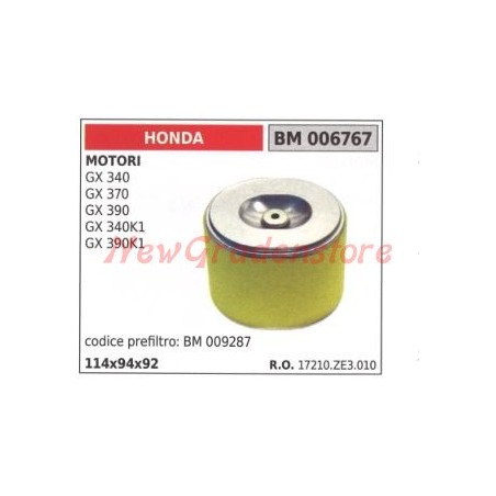 Filtre à air HONDA moteur GX 340 370 390K1 006767 | Newgardenstore.eu