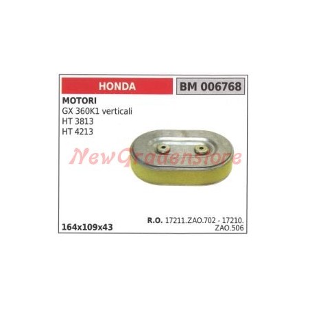 Filtro aria HONDA motore GX 360K1 verticali HT 3813 4213 006768 17211ZA0702 | Newgardenstore.eu