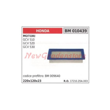 Filtro aria HONDA motori GCV 510 520 530 010439 | Newgardenstore.eu