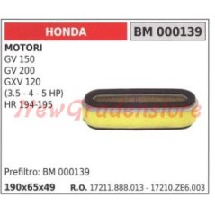 Filtro de aire motores HONDA GV 150 200 GVX 120 HR 194 195 000139 | Newgardenstore.eu