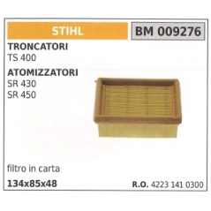 Filtro aria in carta STIHL per troncatore TS 400 atomizzatore SR 430 450 009276
