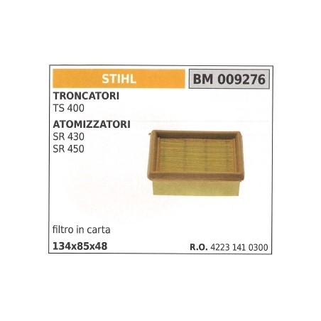 STIHL paper air filter for TS 400 cut-off mower SR 430 450 009276 | Newgardenstore.eu