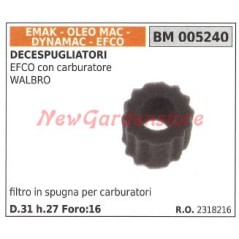 Foam air filter EMAK EFCO brushcutter with WALBRO carburettor 005240
