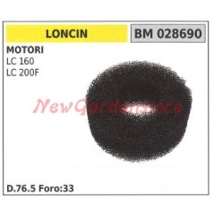 Sponge air filter LONCIN lawn tractor engine LC 160 200F 028690