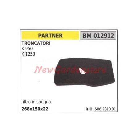 Filtre à air PARTNER pour tronçonneuse K 950 1250 012912 | Newgardenstore.eu