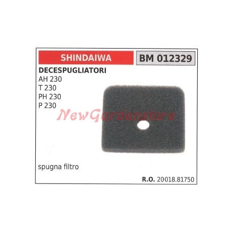 Filtro de aire de esponja SHINDAIWA para desbrozadora AH 230 T 230 PH 230 012329 | Newgardenstore.eu