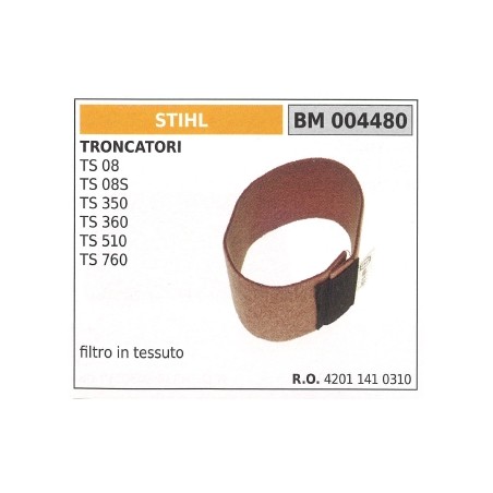 Filtro aria in tessuto STIHL per troncatore TS 08 08S 350 360 510 760 004480 | Newgardenstore.eu