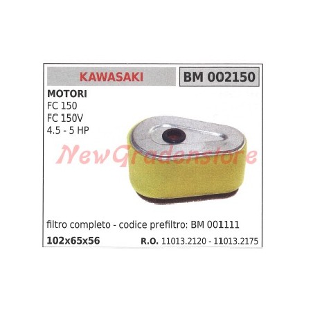 Air Filter KAWASAKI Engine FC 150 150V 4.5 5 HP 002150 | Newgardenstore.eu