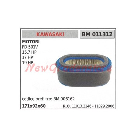 Air filter KAWASAKI engine FD 501V 15.7 HP 17 HP 19 HP 011312 | Newgardenstore.eu