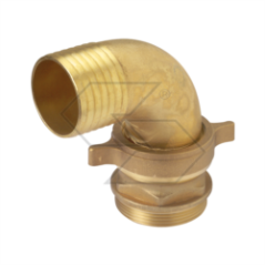 3-piece curved brass hose connector 40 mm 1” 1/2 A01314