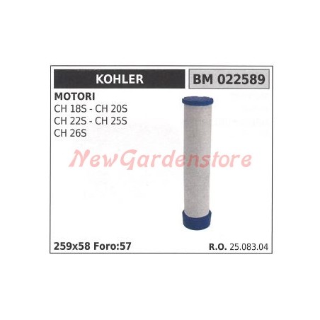 Filtro aria KOHLER trattorino rasaerba CH 18S 20S 22S 25S 26S 022589 | Newgardenstore.eu