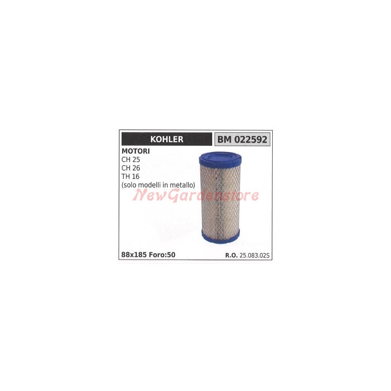 KOHLER Rasentraktor CH 25 26 TH 16 Luftfilter (nur Metallmodelle) 022592