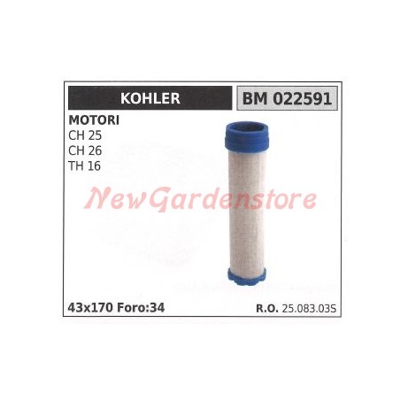 Filtro aria KOHLER trattorino rasaerba CH 25 26TH 16 022591 | Newgardenstore.eu